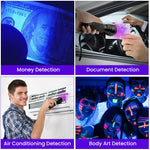 Qpets® 21 LEDs UV Light Torch 395nm Flashlight Purple Detector for Pet Stain Excrement Bed Bug on Carpet Rugs 3PCS