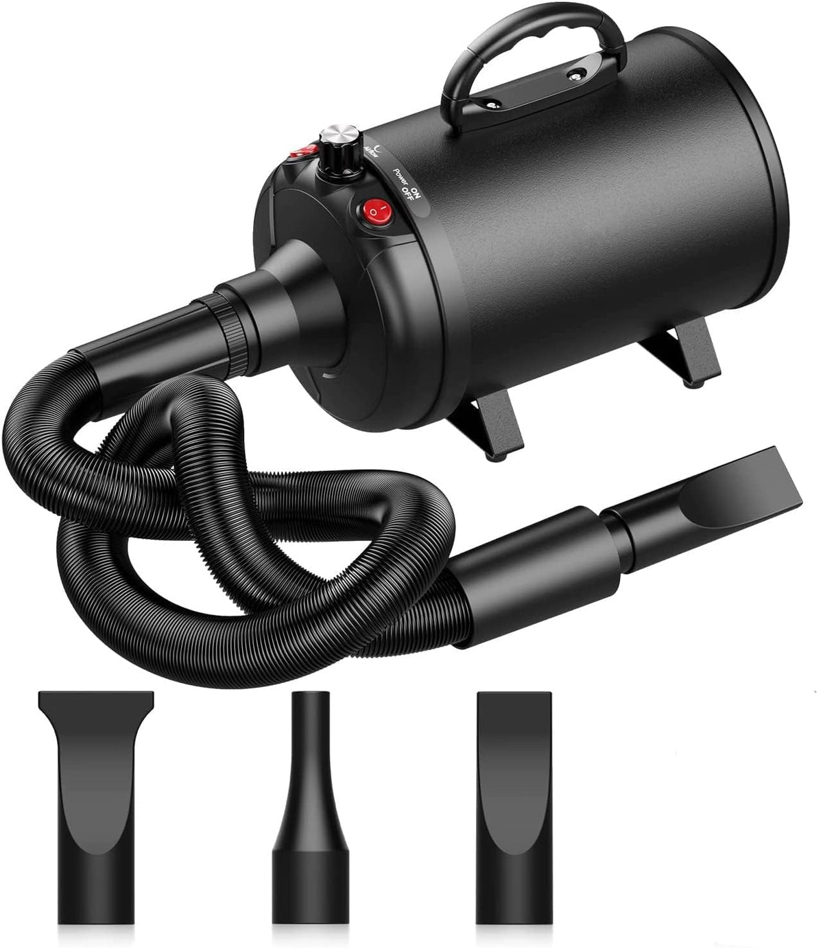 Qpets Pet Hair Dryer for Grooming with 5.2HP 3800W Power and 3 Nozzles | Low Noise Design