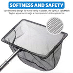 Qpets Aquarium Fish Net for Tank Maintenance with 19–33 in Telescopic Handle and Fine Nylon Mesh