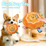 Qpets Dog Toy 6.3 in Round Rattle Toy with Squeaky Sound and Soft Plush for Cats and Dogs