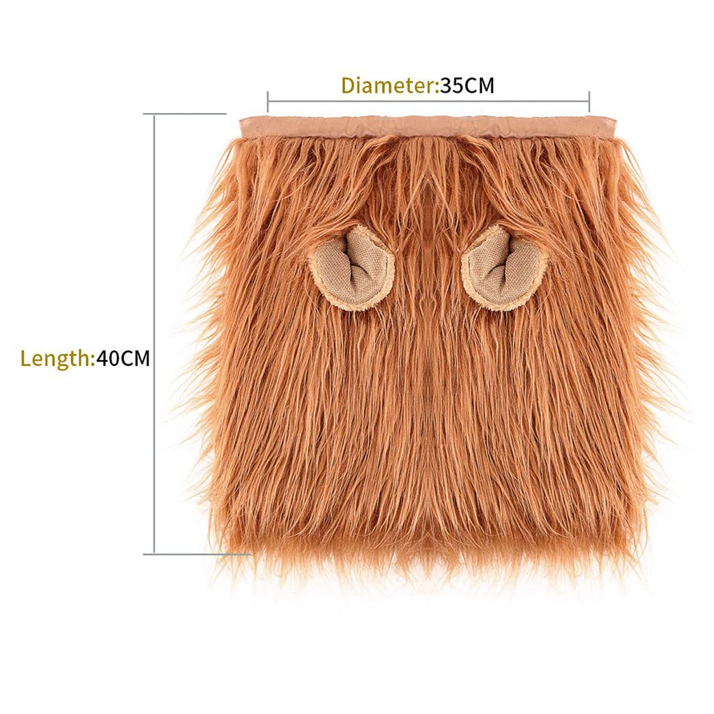 Qpets Dog Lion Mane for Halloween and Festival Parties with Faux Hair Ears | Fits Up to 74cm