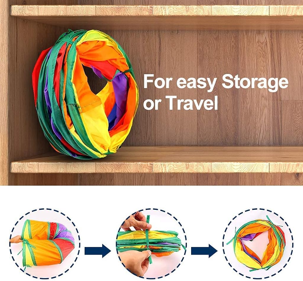 Qpets® Cat Toys Tunnel Pet Tube Collapsible Play Indoor Outdoor Kitty Puppy Puzzle Exercising Hiding Training 2 Way 3PCS