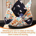 Qpets Hamster Hammock with 3 Layer Saggy Design and Cotton Fabric for Small Pets | Cartoon Print Hanging Bed