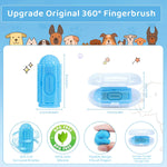Qpets Dog Toothbrush for Dental Care featuring 4 Bristle Types and Soft Silicone Finger Sleeve