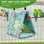 Qpets Parrots Nest for Cage with Screw Mounting and Soft Green Plush Interior 17x14x16cm | Washable Cozy Home for 2 Budgies