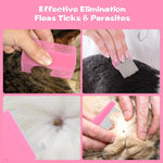 Qpets® Dog Grooming Kit, Pet Stainless Steel Flea Comb for Dogs and Cats, Reliable Grooming Tool Removes Fleas, Tangles, and Loose Hair for Effective Pet Hair Maintenance and Healthy Coat Care