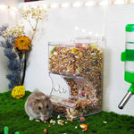 Qpets Small Pet Feeder with 300ml Capacity featuring Screw Kits and Clear Acrylic Design for Hamsters