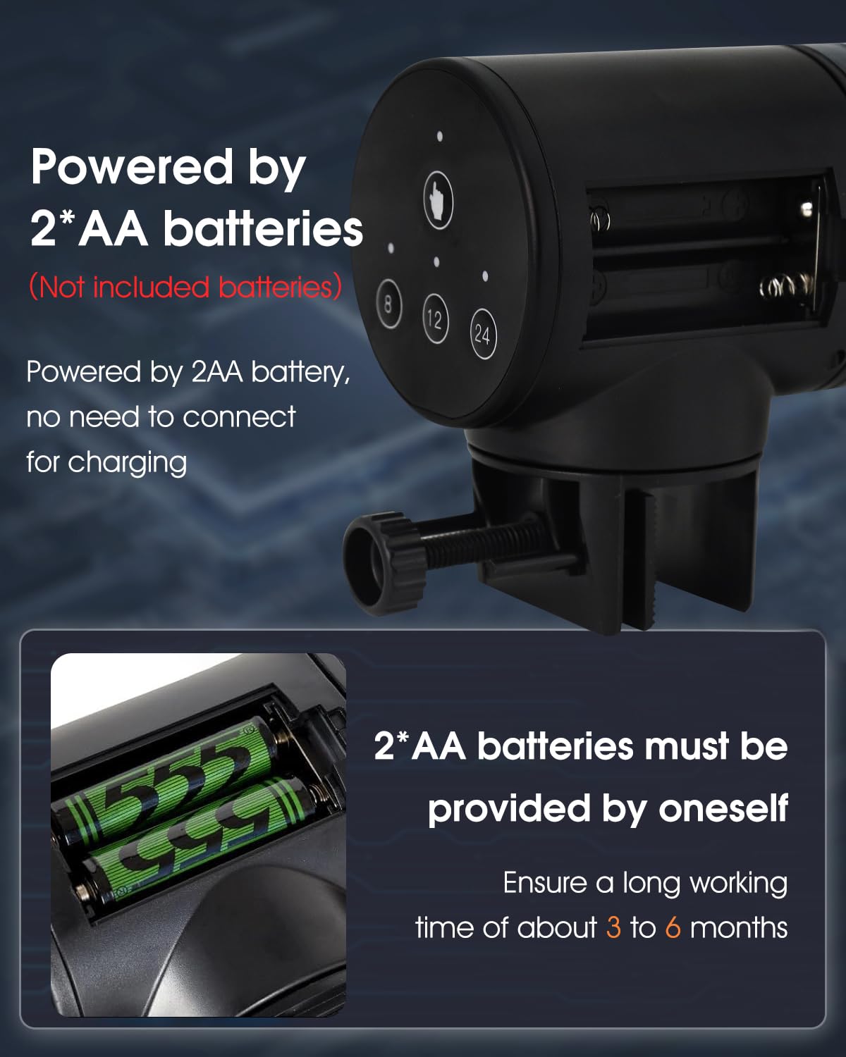 Qpets Automatic Fish Feeder for Aquariums with 200ml Capacity and Moisture Proof Lid | Adjustable Feeding Timer