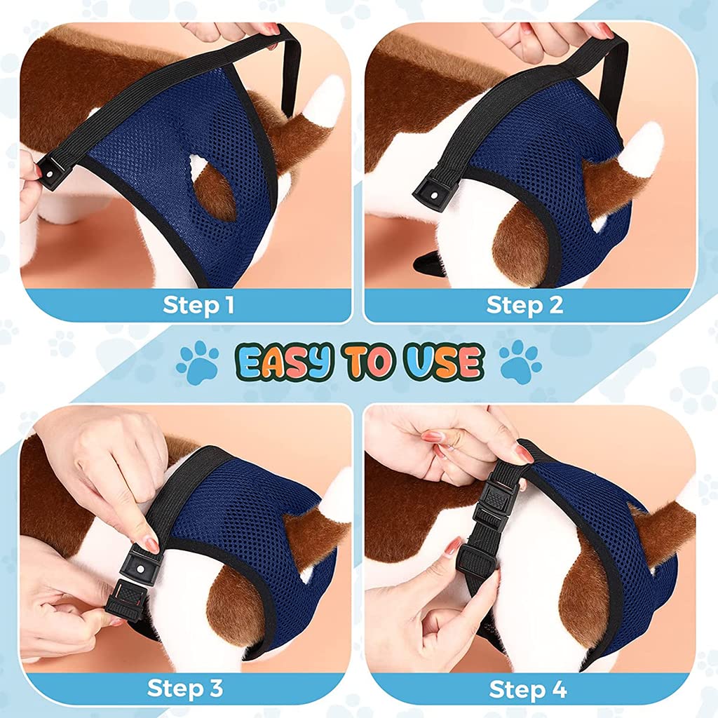 Qpets® Female Dog Diaper XL Combo with 3 Reusable Absorption Pads + 10 Replacement Cotton Pads, Breathable, Comfort Fit for Puppy, Labrador, Rottweiler, German Shepherd, Waist 16-21 Inch