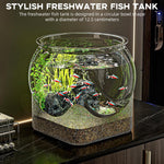 Qpets Betta Fish Aquarium Tank for Home or Office Décor with 12.5cm Round Bowl | PET Material and Decorative Stand