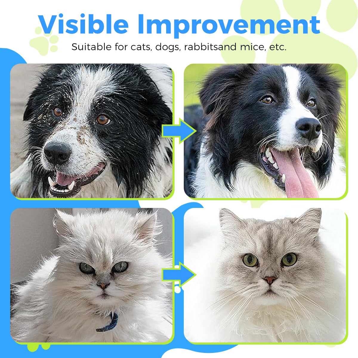 Qpets Pet Grooming Mitts for Dogs and Cats with Waterless Cleaning | 20 Count Pack