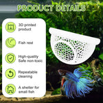 Qpets Floating Betta Fish Rest Dome with 3.9 in Hammered Cutout Design | Safe Tank Shelter