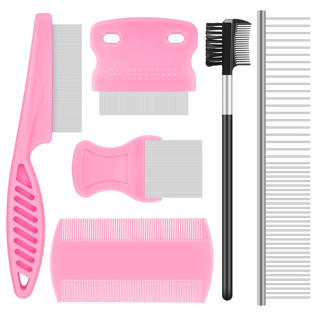 Qpets® Dog Grooming Kit, Pet Stainless Steel Flea Comb for Dogs and Cats, Reliable Grooming Tool Removes Fleas, Tangles, and Loose Hair for Effective Pet Hair Maintenance and Healthy Coat Care