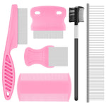Qpets® Dog Grooming Kit, Pet Stainless Steel Flea Comb for Dogs and Cats, Reliable Grooming Tool Removes Fleas, Tangles, and Loose Hair for Effective Pet Hair Maintenance and Healthy Coat Care