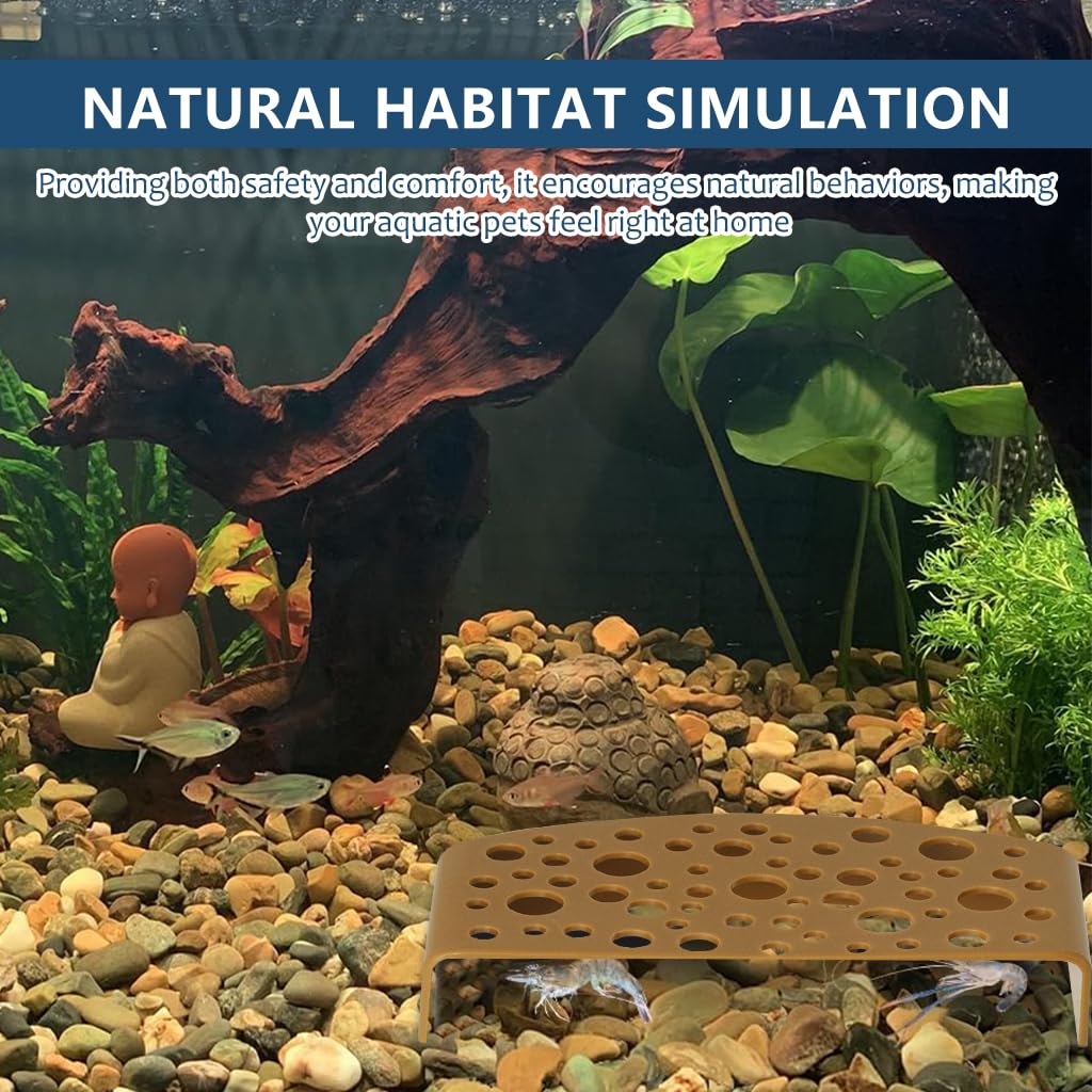 Qpets Aquarium Tunnel for Fish Tanks featuring Porous Hiding Caves and Platforms | Safe Habitat for Bettas and Shrimps