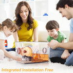 Qpets Hamster Cage Playhouse with Water Feeder and Exercise Wheel | Clear Acrylic for Small Pets