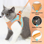 Qpets Cat Harness with 1.5m Leash featuring Breathable Vest Strap and Reflective Strip for Small Pets | 2PCS Orange