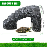 Qpets Resin Turtle Basking Platform for Small Tanks with Triangle Structure and Stair Design 13.5x11x5.5 cm