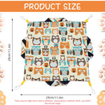 Qpets Hamster Hammock with 3 Layer Saggy Design and Cotton Fabric for Small Pets | Cartoon Print Hanging Bed