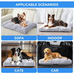 Qpets Dog Bed for Winter Comfort with Thermal Insulation and Waterproof Anti Slip Bottom | 2XL Plush Rose Pattern Mat