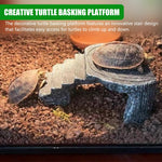 Qpets Resin Turtle Basking Platform for Small Tanks with Triangle Structure and Stair Design 13.5x11x5.5 cm