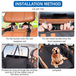 Qpets Dog Car Seat Cover for Backseat Protection with Waterproof Fabric and Hammock Design