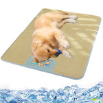 Qpets Cat Bed Mat for Summer Cooling with Rattan Surface 75×60cm | Washable Pet Pad