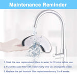 Qpets® Cat Water Fountain Filter Replacement 24PCS Arc-Shaped Washable Pet Fountain Filters with Triple Filtration System Activated Carbon