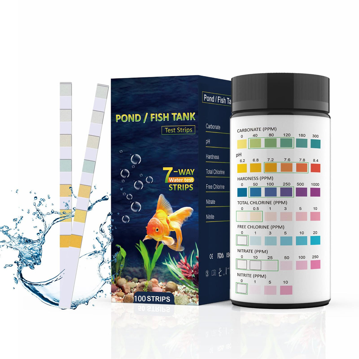 Qpets® 7 in 1 Aquarium Test Kit Freshwater Saltwater