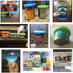 Qpets Pet Can Lid Cover for 3 5.5 12 oz Cans with Triple Ring Seal | Silicone Blue & Green