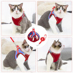 Qpets Cat Vest Harness with 1.5m Leash featuring 360° Swivel Clasp and Reflective Strips for Safe Walks