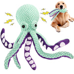 Qpets Interactive Dog Toy for Fetch and Playtime featuring Squeaky Plush Octopus | Soft Comfort for Dogs