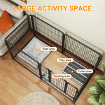 Qpets Dog Playpen for Indoor Use featuring 6 Panels 50x50cm with Door and Metal Grid Design