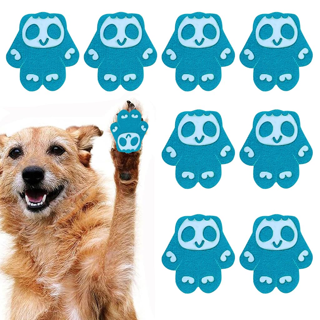 Qpets Dog Paw Protector Pads for Walking with Silicone Nubs 8Pack 63x58mm | Self Adhesive