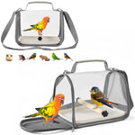 Qpets® Portable Small Bird Travel Cage Carrier with Tray