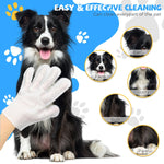 Qpets Pet Grooming Mitts 6 Counts for Dogs and Cats with Waterless Cleaning | Gentle Fur and Dirt Removal