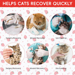 Qpets Cat Recovery Soft E Collar for Surgery Healing with Adjustable Cotton Drawstring 15–31 cm | Comfortable Anti Licking Pillow Design