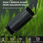 Qpets Magnetic Aquarium Fish Tank Cleaner Brush with Dual-Head Scraper and Strong Magnet | Compact 10.6×3.8×6.8 cm Algae Cleaning Tool