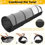 Qpets Cat Playpen for Indoor and Outdoor Use with 100cm Tunnel and 120cm Mesh Roof | Collapsible Ventilated Design