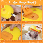 Qpets Cat Steam Brush for Pet Grooming with USB Rechargeable Design and Soft Bristles | Yellow