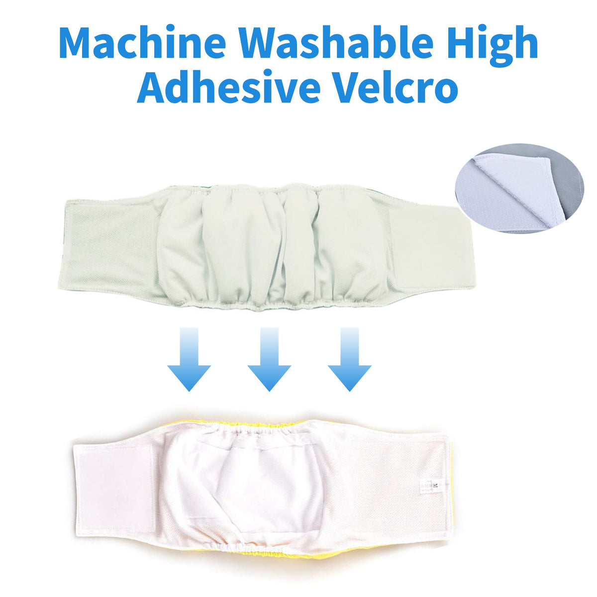 Qpets Dog Diapers for Incontinence and Training featuring Elastic Waist 16–20 in | Washable Reusable Cotton 2pcs