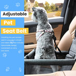 Qpets Dog Car Seat for Travel with Harness Straps and Waterproof Pad 15.75×13.38×9.8 in | Fits Small Pets