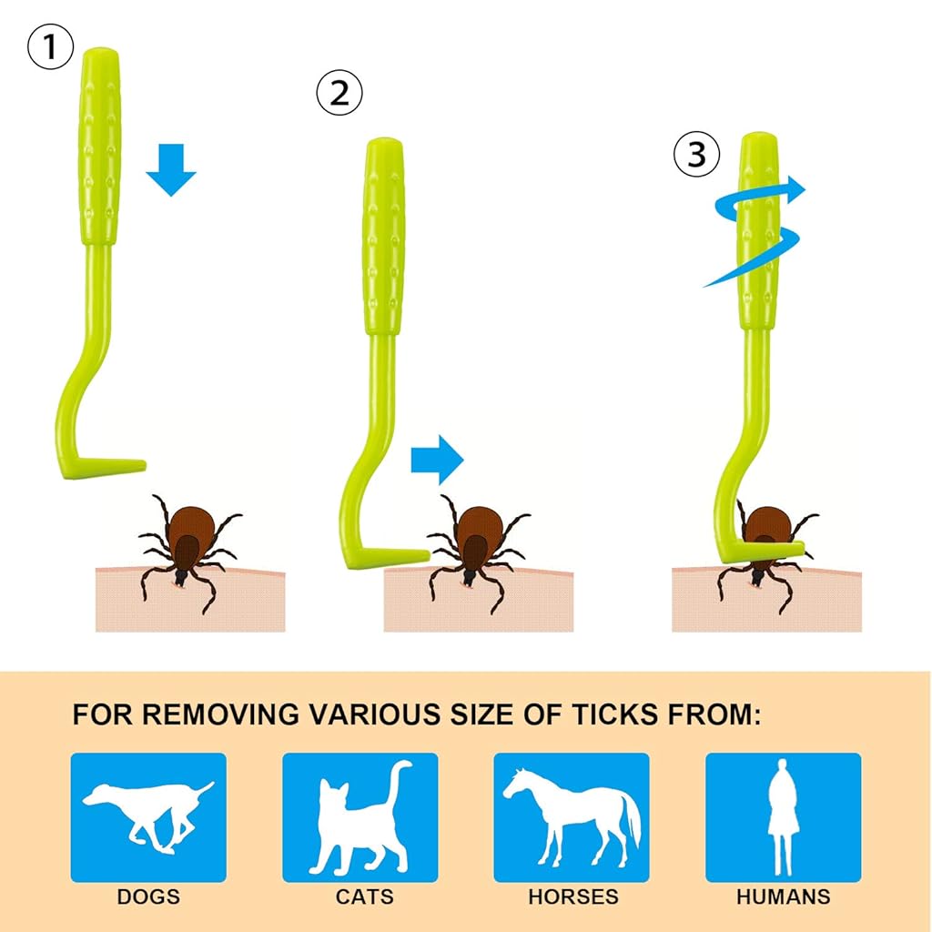 Qpets® 14PCS Dog Tick Flea Remover Kit for Dogs Cats Grooming Tools Set Lice Tweezer Comb