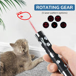 Qpets Cat Toy Laser Pointer with 5 Patterns and Integrated USB Rechargeable Pen for Cats and Dogs
