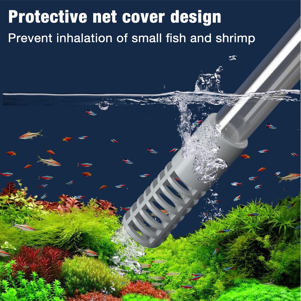Qpets Aquarium Gravel Vacuum for Tank Cleaning with 2.2m Hose and Manual Siphon System