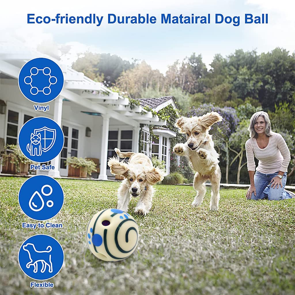 Qpets Interactive Dog Toy Ball for Fetch and Training with 14cm Glow Sound Tubes | Eco PVC