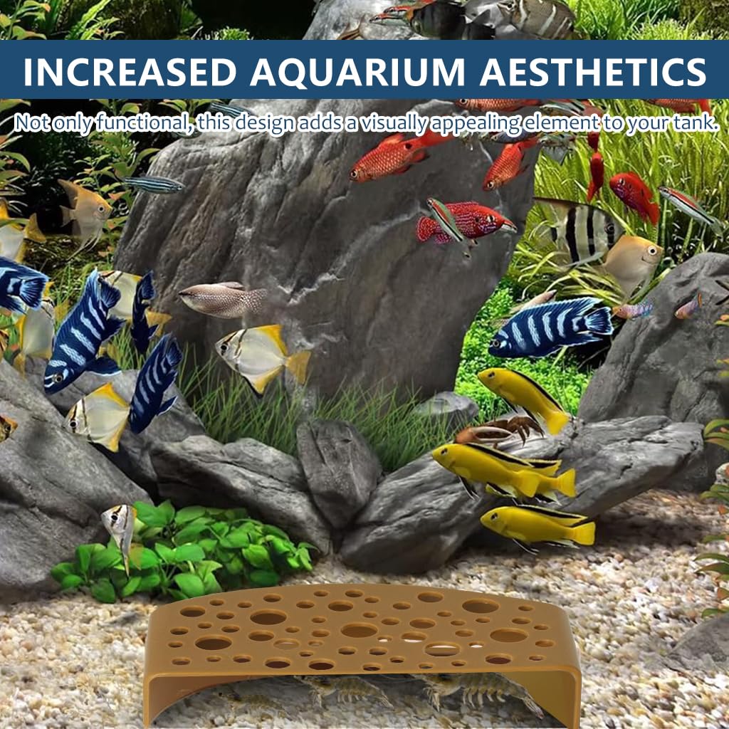 Qpets Aquarium Tunnel for Fish Tanks featuring Porous Hiding Caves and Platforms | Safe Habitat for Bettas and Shrimps