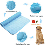 Summer Dog Cooling Mat Pet Sleeping Pad Cooling Mat Nylon Ice Silk Soft Water Absorption Pad Cat Beds Dog Bed Medium Size for Dog & Cat Waterproof Bottom (75 * 60cm, L)