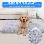 Qpets Dog Bed for Winter Comfort with Thermal Insulation and Waterproof Anti Slip Bottom | Plush Rose Pattern Mat Machine Washable