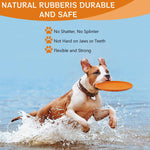 Qpets Dog Toys for Interactive Fetch with 7.2 in Flying Disc featuring Aerodynamic TPR Rubber | Bright Orange Floating Toy for All Breeds